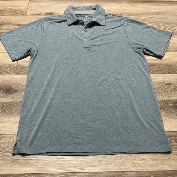 Free Fly Polo Shirt Adult Medium‎ Grey Blue Golf Casual Knit Performance Bamboo - Picture 6 of 6